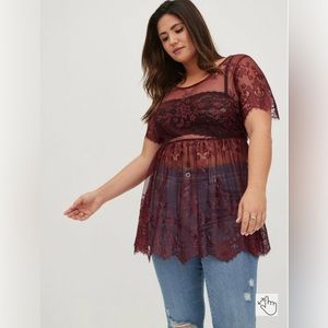Torrid Sheer Lace Top